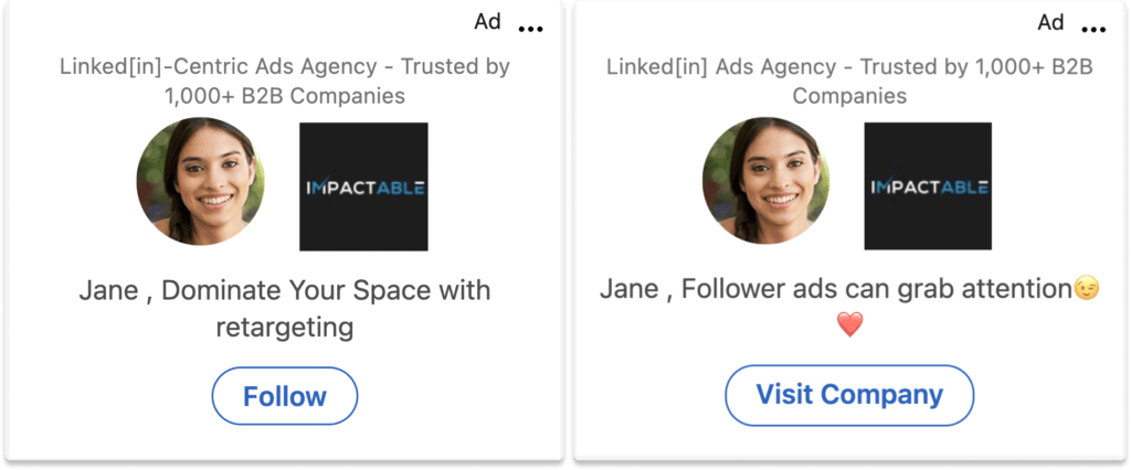 linkedin follower ad examples