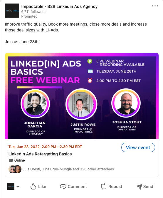 LinkedIn Event Ads