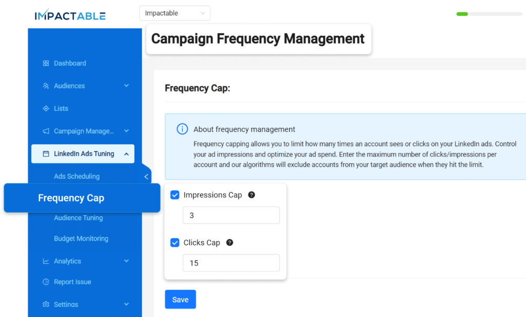 manage linkedin ad frequency